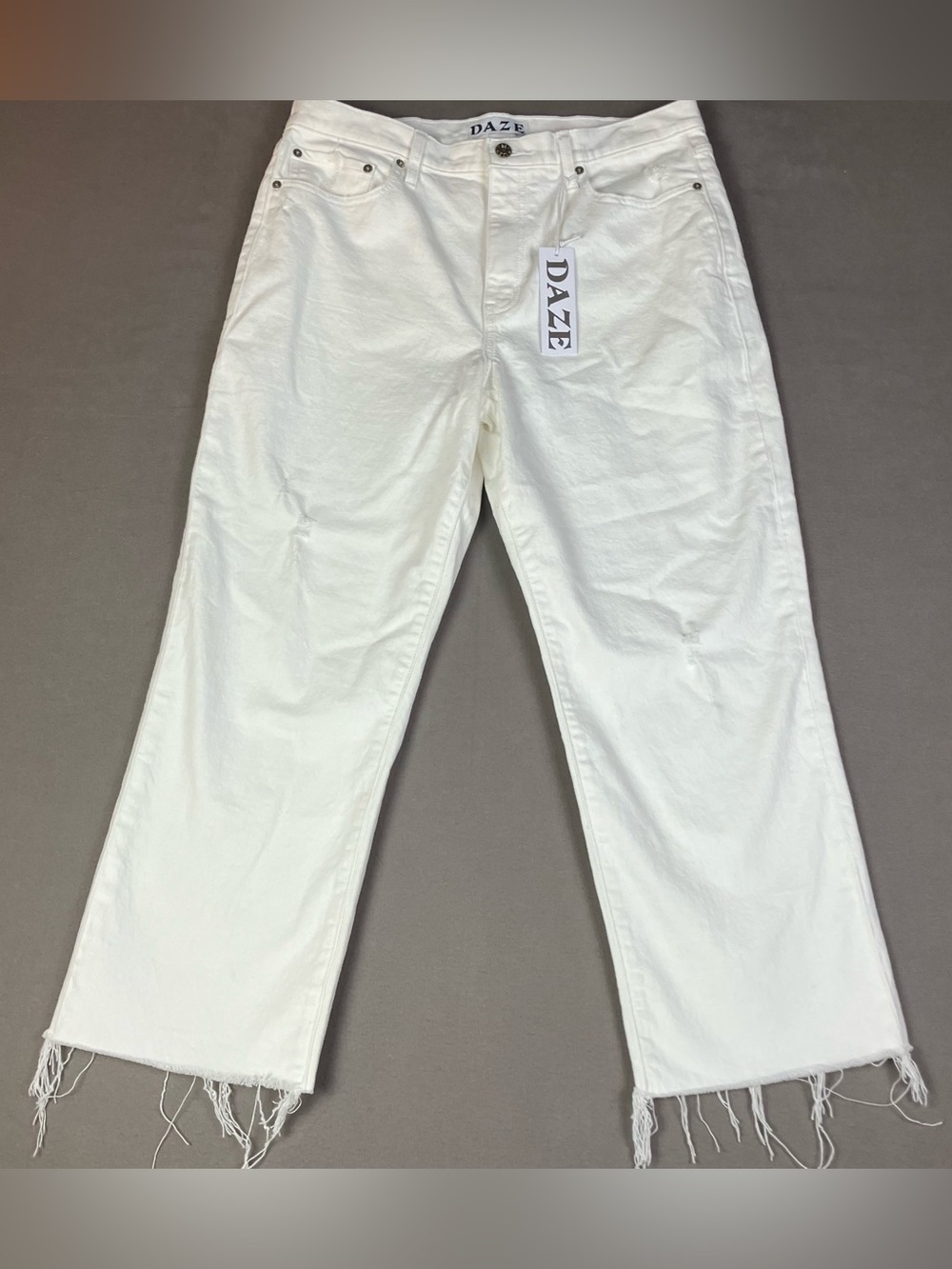 DAZE Denim Women’s Size 31x26 Sundaze High Rise Straight Crop White Jeans NWT! N